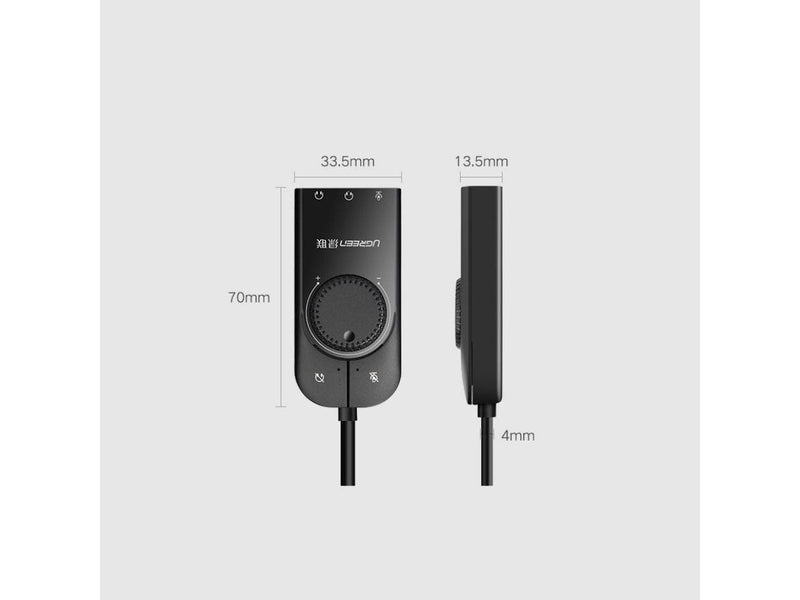 UGREEN Externe USB Soundkarte mit Lautstärkeregler => 85 dB