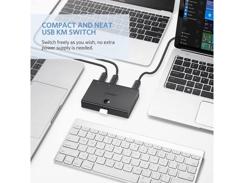 UGREEN 4-Port USB 2.0 Switch KVM Umschalter für Drucker Tastatur Maus