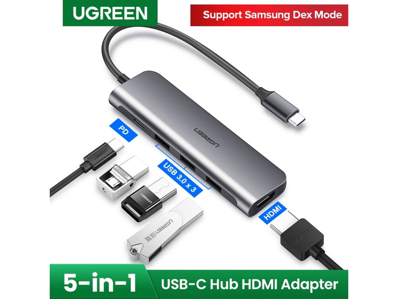 UGREEN 5-in-1 USB-C Hub HDMI 3x USB 3.0 Power Delivery PD Type-C
