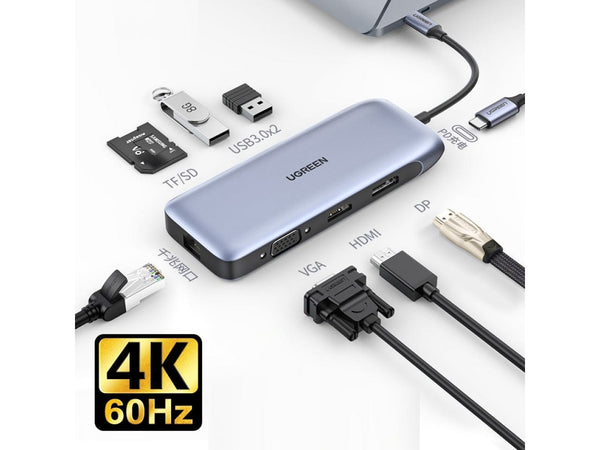 UGREEN 9-in-1 USB-C Hub HDMI VGA DisplayPort Ethernet SD Karte USB 3.0