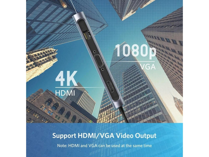 UGREEN 9-in-1 USB-C Hub HDMI VGA Ethernet SD 3x USB 3.0 Power Delivery