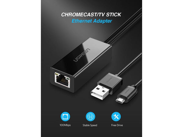 UGREEN Ethernet Adapter zu Chromecast Raspberry Pi Zero Amazon Fire TV