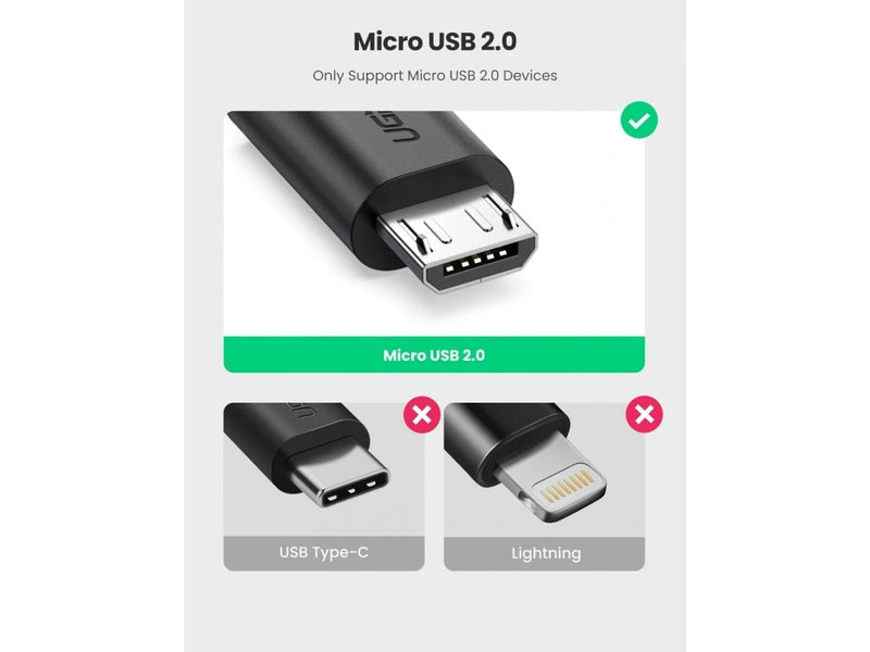 UGREEN MicroUSB auf USB Adapter - OTG - USB Kabel an Micro USB Buchse