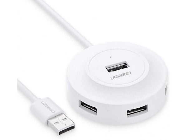 UGREEN Praktischer 4-Fach USB 2.0 Hub für Büro & Arbeitsplatz weiss