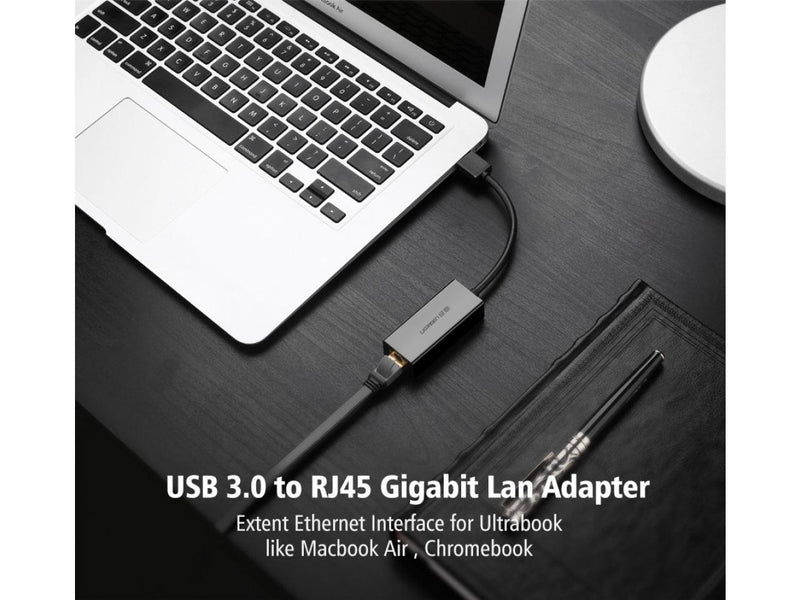 UGREEN USB 3.0 Gigabit Ethernet Adapter für PC Mac Chromebook schwarz