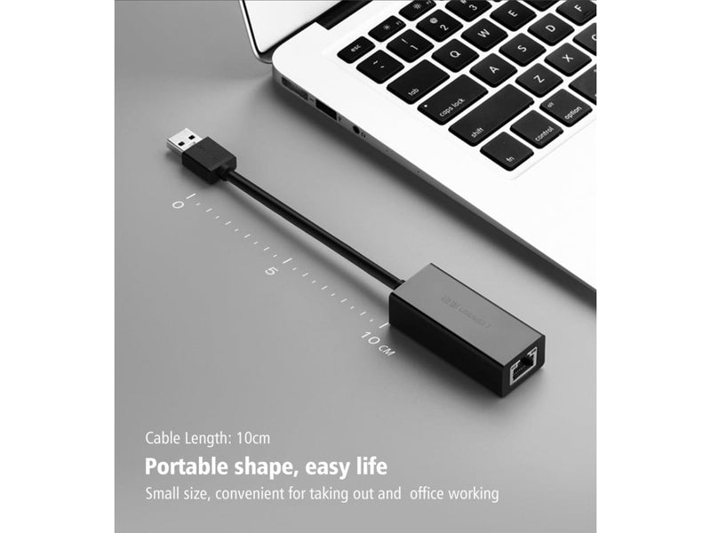 UGREEN USB 3.0 Gigabit Ethernet Adapter für PC Mac Chromebook schwarz