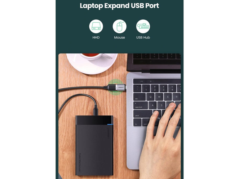 UGREEN USB auf USB Type C Adapter Konverter mit OTG spacegrau
