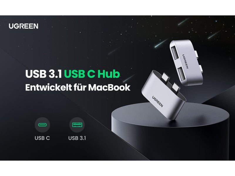 UGREEN Adapter UGREEN USB-C 3.1 Gen2 Mini Hub USB C auf USB 3.1 Adapter für MacBook 10913 6957303819133