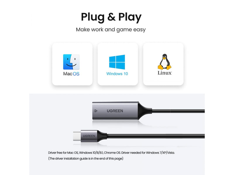UGREEN USB-C auf Gigabit Ethernet Adapter iPad Pro, Tablets, Notebooks