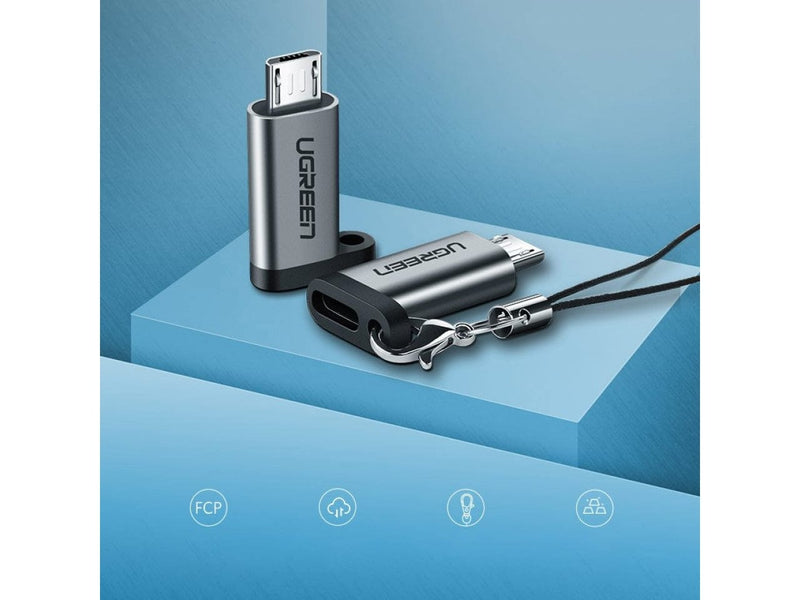 UGREEN USB C auf Micro USB Adapter Konverter grau