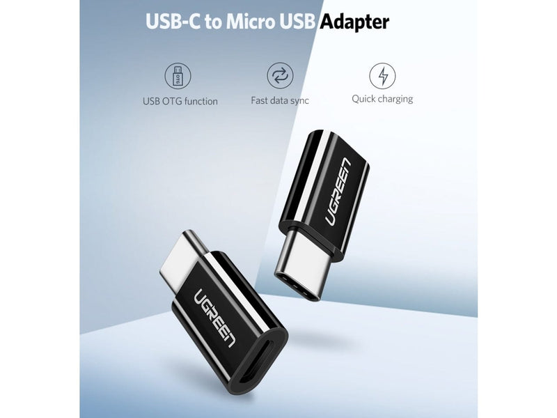 UGREEN USB-C auf Micro USB OTG Adapter für Smartphones - schwarz