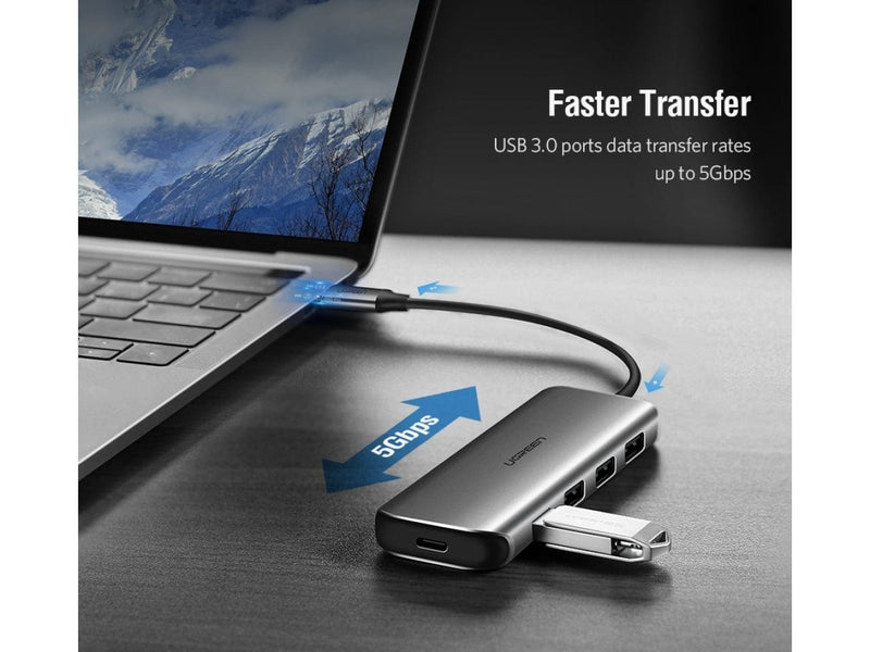 UGREEN USB-C Hub 4-Fach USB 3.0 Power Delivery PD Type-C Adapter