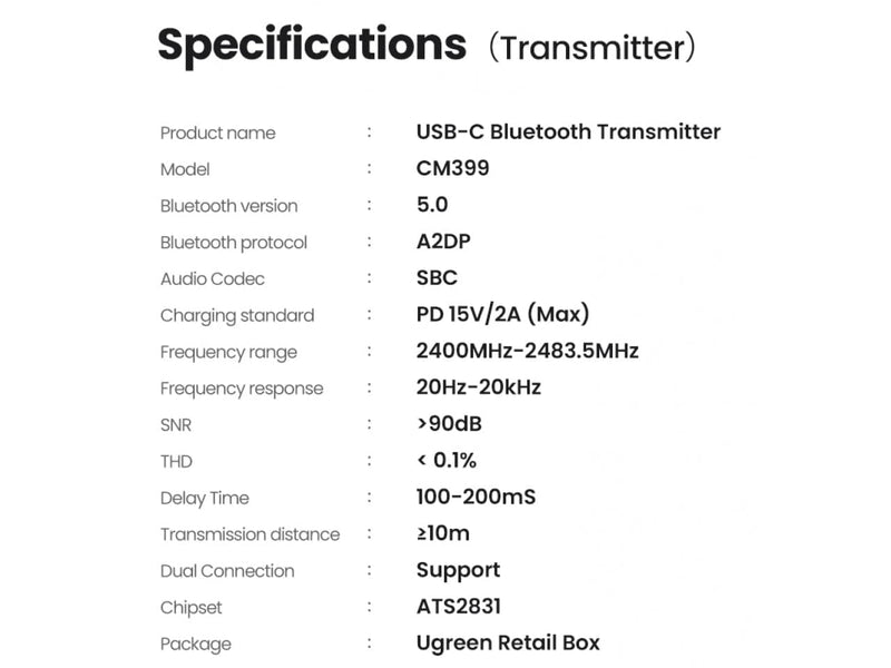 UGREEN Bluetooth Transmitter für Nintendo Switch & Sony Playstation