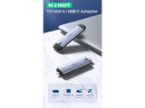 UGREEN Gehäuse UGREEN M.2 SATA SSD Enclosure Gehäuse USB-C USB-A 3.1 Gen2 Dual-Port 70533 6957303875337