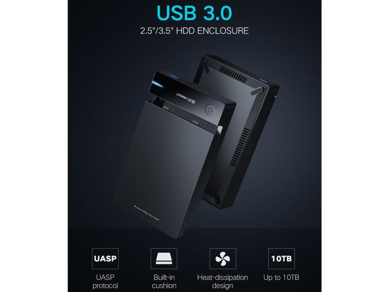 UGREEN USB 3.0 SATA Harddisk Case für 3.5" Festplatten und SSD