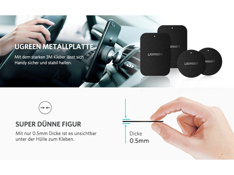 Metallplättchen für Magnet Smartphone Handy Halterung Auto Metallplatte  Kleber