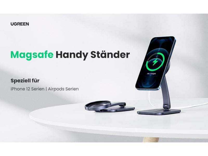 UGREEN Faltbare iPhone Halterung Tisch Ständer für MagSafe Ladegerät