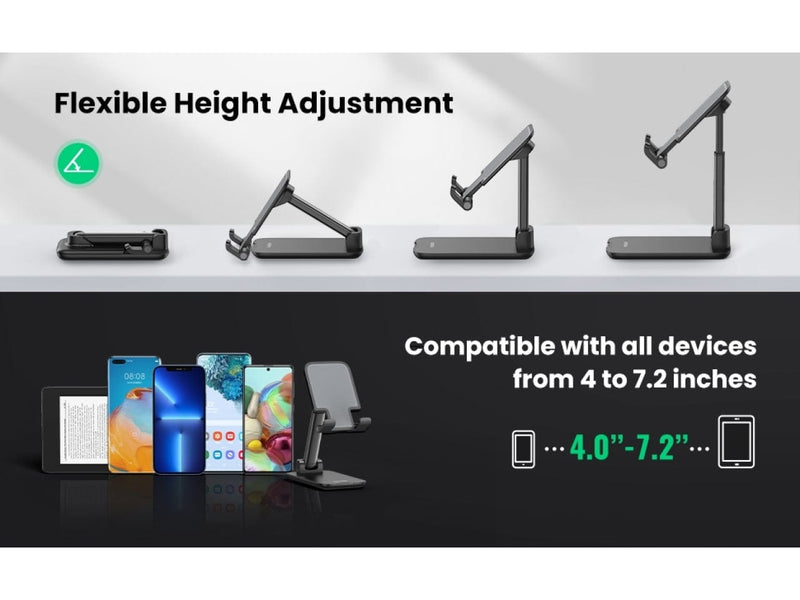 UGREEN Foldable Phone Stand Faltbarer Handy Halter Home Office schwarz