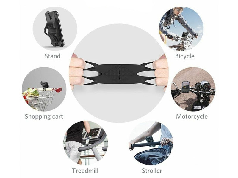 uGreen Fahrrad Halter, für Smartphones bis 6.8 Zoll, Black, verstärkt,  Lenker von 15-44 mm, Geräte Max Höhe/Breite/Tiefe 132 170, 75 87, 4 12mm  LP494