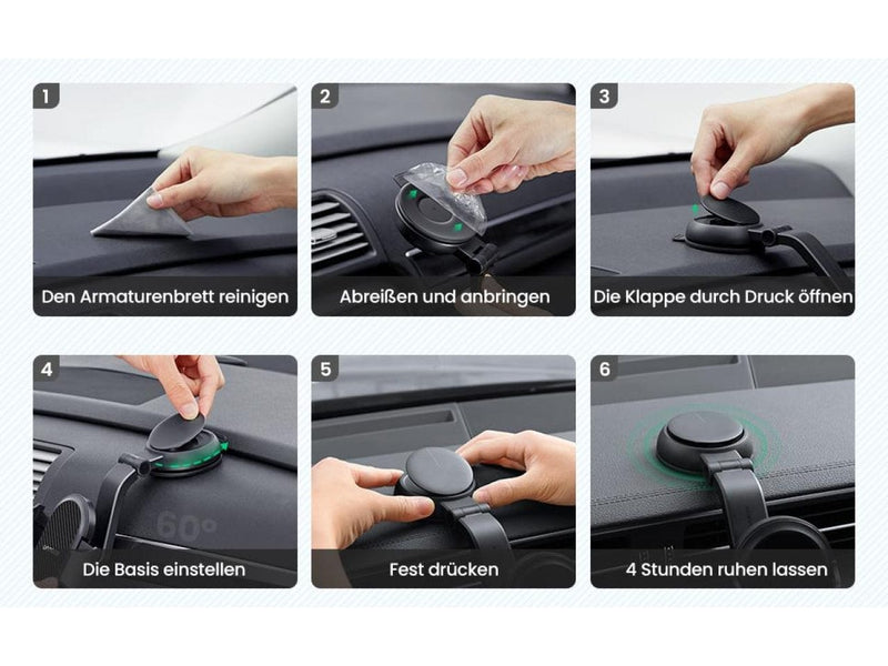 UGREEN KFZ Handyhalterung Auto Saugnapf Armaturenbrett 360° Autohalterung  Smartphone-Halterung