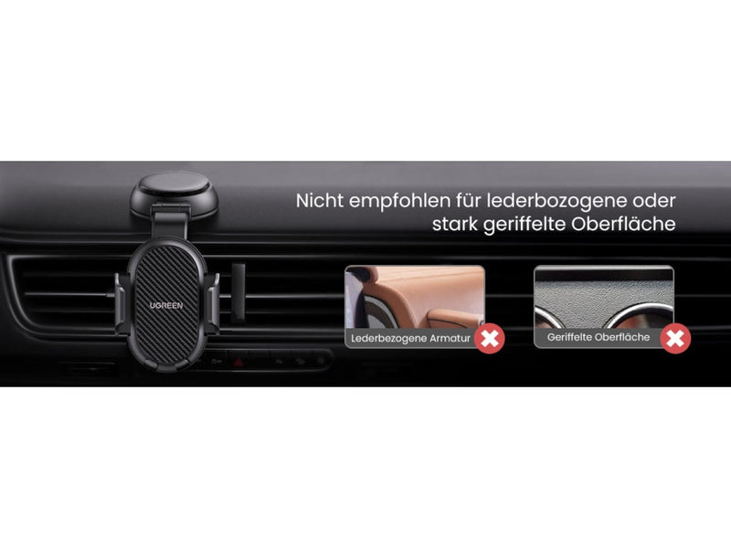 B WARE] Ugreen Auto Halter Armaturenbrett Windschutzscheibe Halterung  Gravity Automatischer schwarz (SUYL-TK01) - ✓