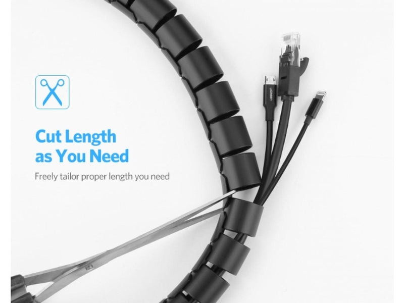 UGREEN Flexibler Kabelkanal Cable Zipper 3m Kabel Management schwarz