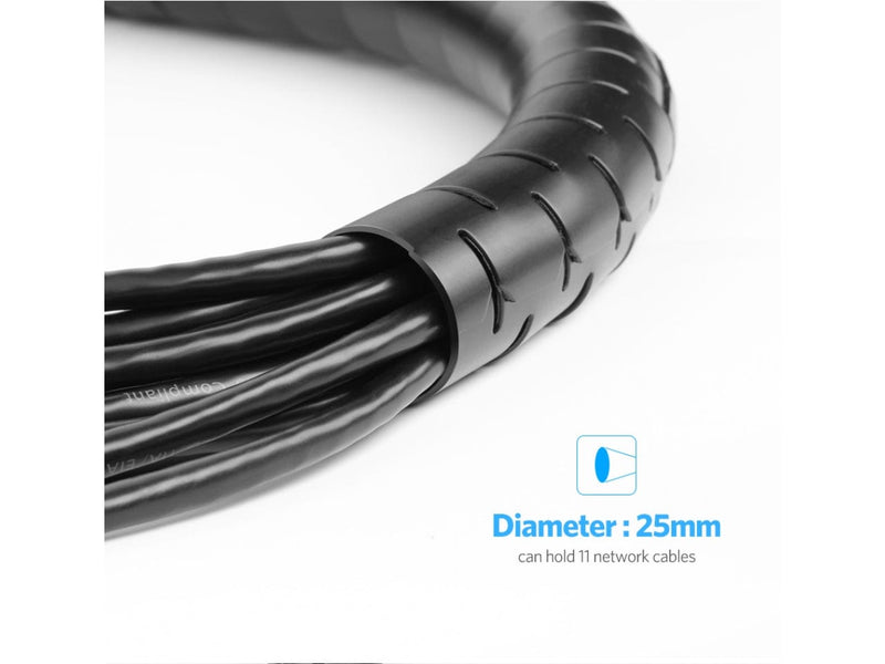 UGREEN Flexibler Kabelkanal Cable Zipper 5m Kabel Management schwarz