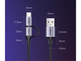 UGREEN 2-in-1 USB-C / Micro USB auf USB Ladekabel & Sync QC 3.0 - 1m