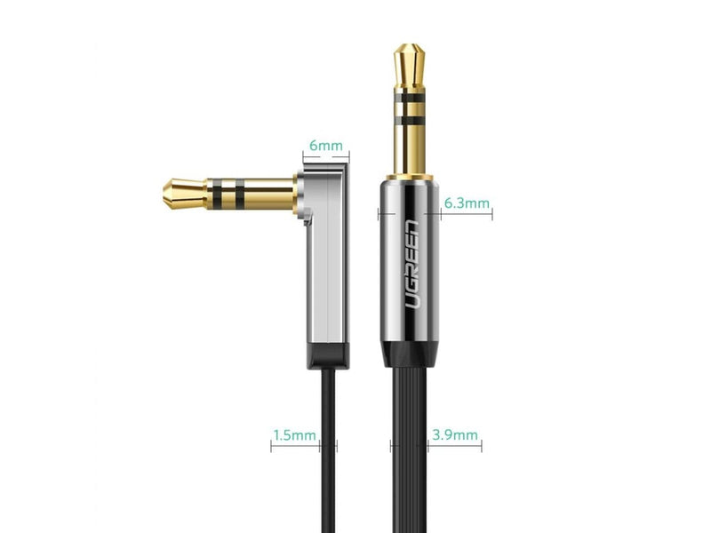 UGREEN Audio AUX 3.5mm Kopfhörer Flachband Kabel abgewinkelt 2m