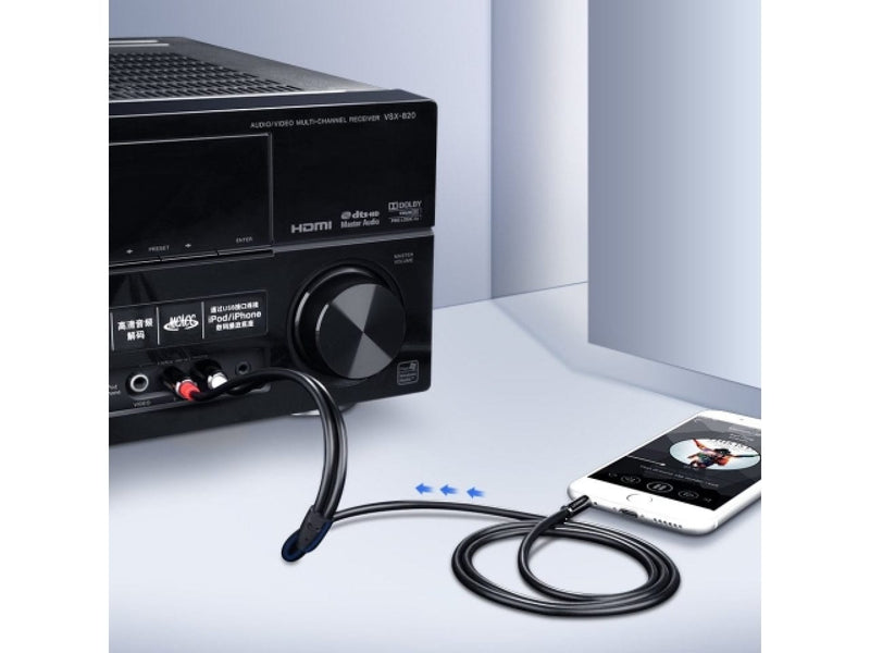UGREEN AUX 3.5mm Kopfhörer Klinke Cinch Kabel RCA Stereo rot weiss 1m
