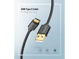 UGREEN Extra Kurzes USB-C Lade Kabel 3A QC3.0 vergoldet 25cm schwarz