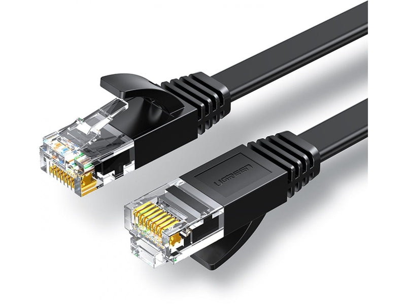 UGREEN Flachband RJ45 LAN Ethernet Kabel Cat6 UTP 1 Gbit schwarz 0.5m