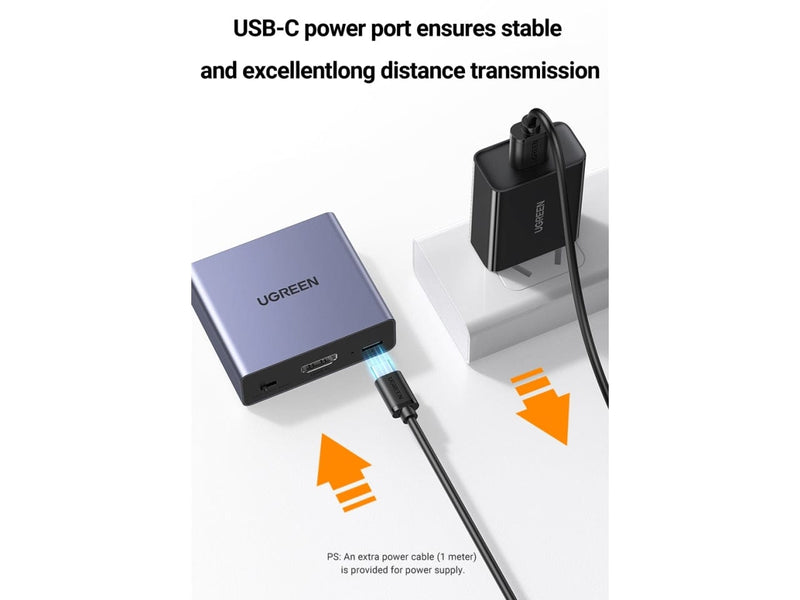 UGREEN Kabel UGREEN HDMI Audio Extractor mit TOSLink SPDIF 3.5mm AUX Audio Output 60649 6957303866496