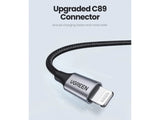 UGREEN iPhone Lightning USB Ladekabel Nylon Alu MFi 1.5 Meter silber