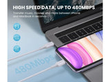 UGREEN Lightning USB-C Kabel Extra Kurz PD Fast Charge MFi 25cm weiss
