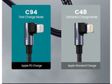 UGREEN Lightning USB-C Kabel PD Fast Charge 90 Grad Design MFi 1 Meter