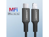 UGREEN Lightning USB-C Kabel PD Fast Charging MFi 1 Meter schwarz