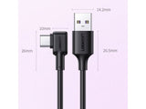 UGREEN USB-C Huawei SuperCharge Ladekabel 90 Grad L-Design 1.5 Meter