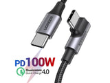 UGREEN USB-C Kabel 100W QC 4.0 90-Grad L-Design Nylon Titan 1.5 Meter