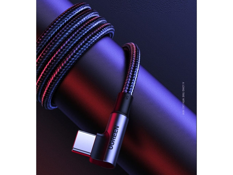 UGREEN USB-C Kabel 60W QC 4.0 90-Grad L-Design Nylon Titan 1 Meter