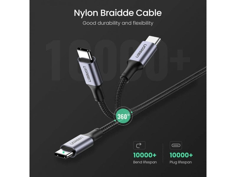UGREEN USB-C Power Delivery 100W QC 4.0 Nylon Titan Ladekabel 1 Meter