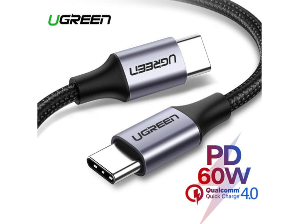 UGREEN USB-C Power Delivery 60W QC 4.0 Nylon Titan Ladekabel 2 Meter
