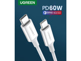 UGREEN USB-C Power Delivery QC 3.0 20V 3A 60W Ladekabel 1 Meter weiss