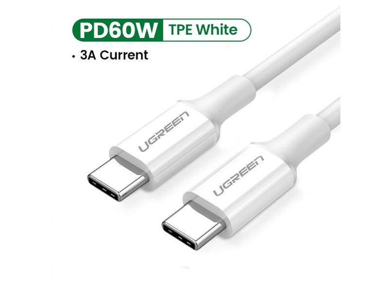 UGREEN USB-C Power Delivery QC 3.0 20V 3A 60W Ladekabel 1 Meter weiss