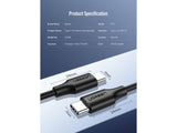 UGREEN USB-C Power Delivery QC 3.0 20V 3A 60W Ladekabel 3 Meter