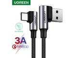 UGREEN USB-C Quick Charge 3.0 Ladekabel L-Design 0.5m titan schwarz