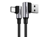 UGREEN USB-C Quick Charge 3.0 Ladekabel L-Design 1 Meter titan schwarz