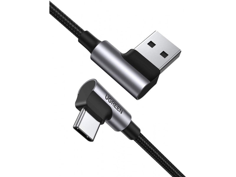 UGREEN USB-C Quick Charge 3.0 Ladekabel L-Design 2 Meter titan schwarz