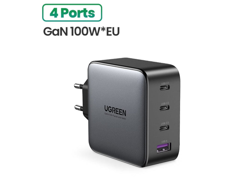 UGREEN 4-Fach USB-C 100 Watt Power Delivery Ladegerät GaN X PD schwarz