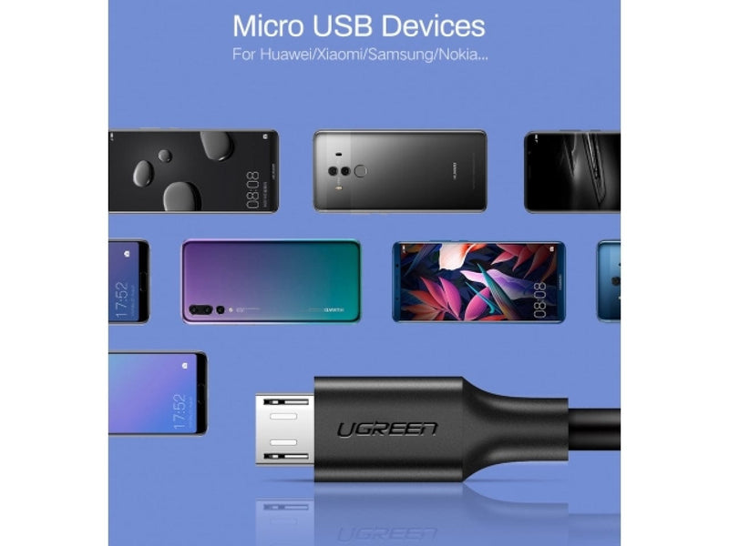 UGREEN Stabiles Micro USB Lade Kabel und USB Datenkabel 1 Meter weiss